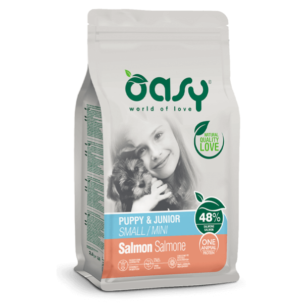 Image of Oasy Monoproteico Puppy Mini Salmone - 2,5 kg Croccantini per cani