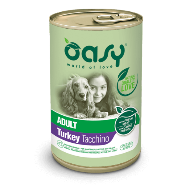 Image of Oasy Lifestage Dog Paté Adult 400 gr - Tacchino Confezione da 12 pezzi Cibo Umido per Cani