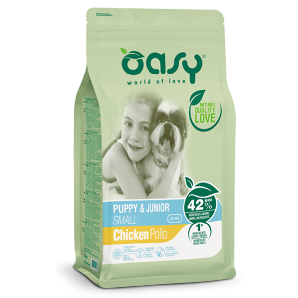 Image of Oasy Dog Puppy Junior Small Pollo - 3 kg Croccantini per cani