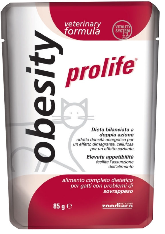 Image of Prolife Veterinary Formula Obesity Umido - 85 gr Confezione da 12 pezzi Dieta Veterinaria per Gatti