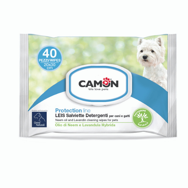 Orme Naturali Salviette detergenti per cani con Olio di Neem