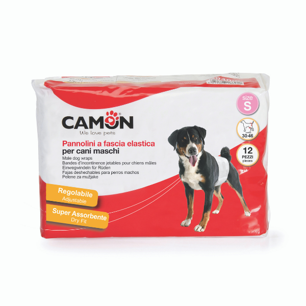 Pannolini a fascia elastica per cani maschi Camon - Misura 1 - 30/46 cm