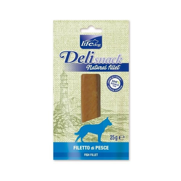 Image of Life Dog Filetti Bolliti Snack Cane 25 gr - Pesce Monoproteico crocchette cani