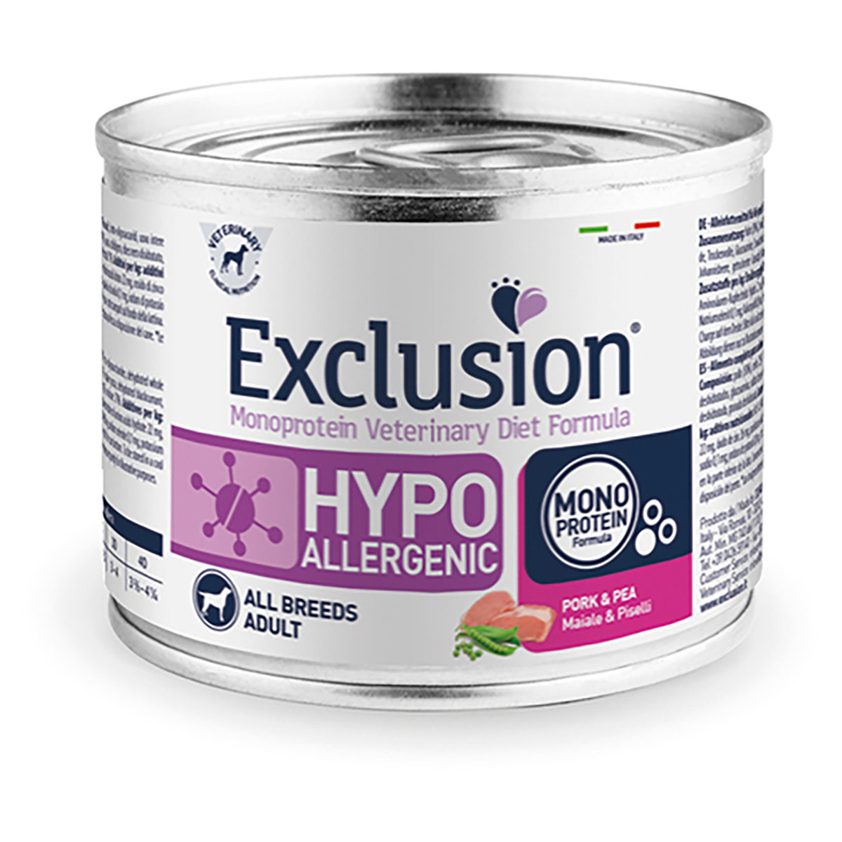 Image of Exclusion Diet Hypoallergenic 200 gr - Maiale e Piselli Confezione da 6 pezzi Monoproteico crocchette cani Dieta Veterinaria per Cani