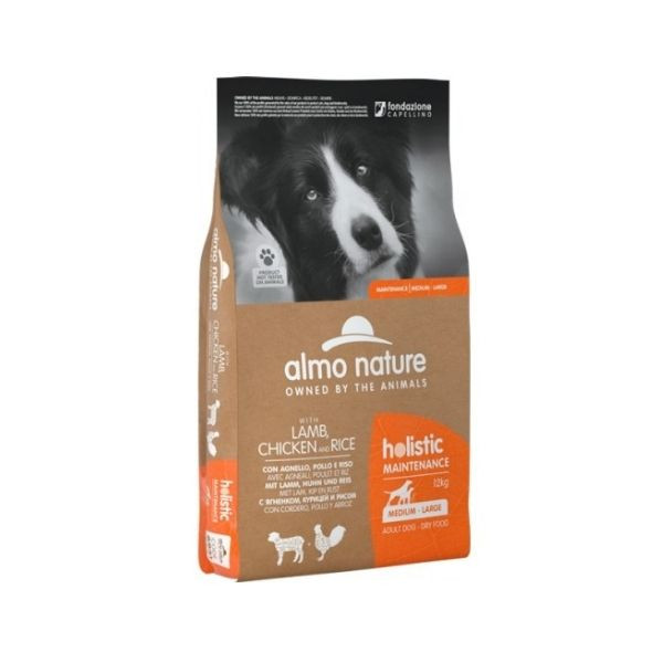 Almo Nature Holistic Maintenance Medium Large con Agnello, Pollo e Riso - 12 kg