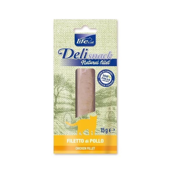 Image of Life cat Filetti Bolliti Snack Gatto 15 gr - Pollo Monoproteico crocchette cani