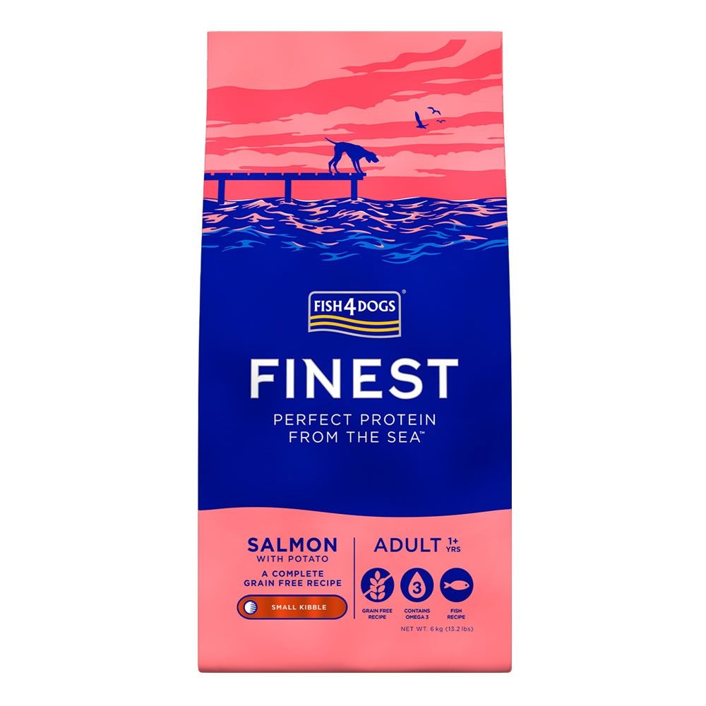 Image of Fish4Dogs Finest Salmone Adult Large - 12 kg Croccantini per cani