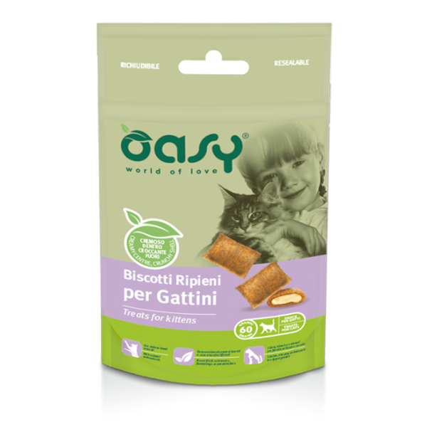 Oasy Cat Biscotti Ripieni 60 gr - per Gattini