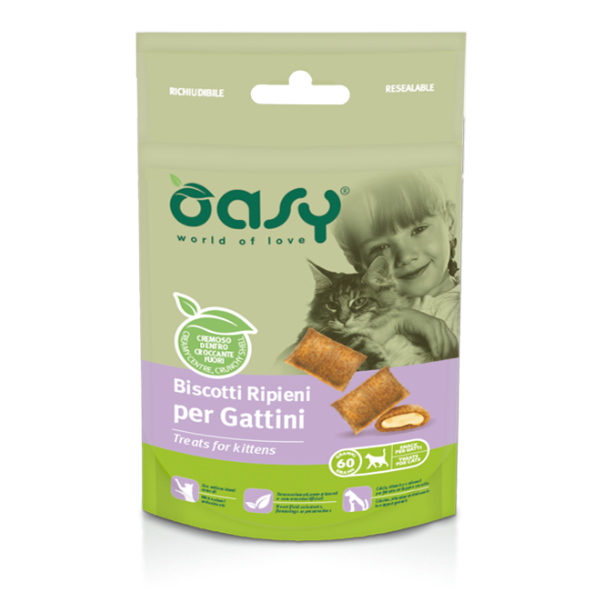 Image of Oasy Cat Biscotti Ripieni 60 gr - per Gattini