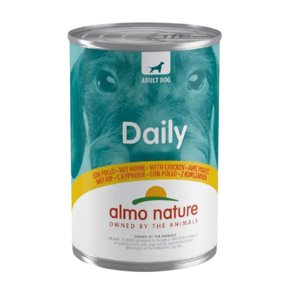 Image of Almo Nature Daily Menù 400 gr - Pollo Confezione da 6 pezzi Cibo Umido per Cani