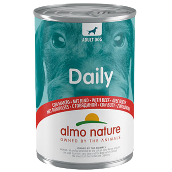 Image of Almo Nature Daily Menù 400 gr - Manzo Confezione da 6 pezzi Cibo Umido per Cani