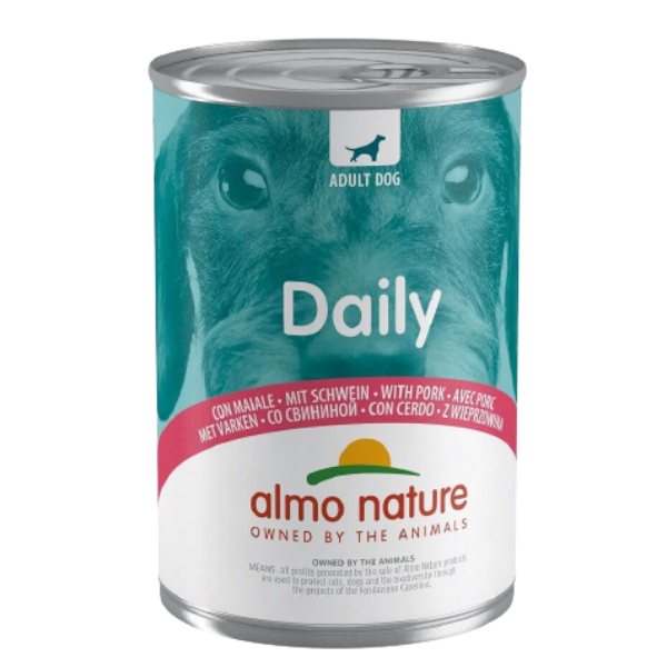Image of Almo Nature Daily Menù 400 gr - Maiale Confezione da 6 pezzi Cibo Umido per Cani