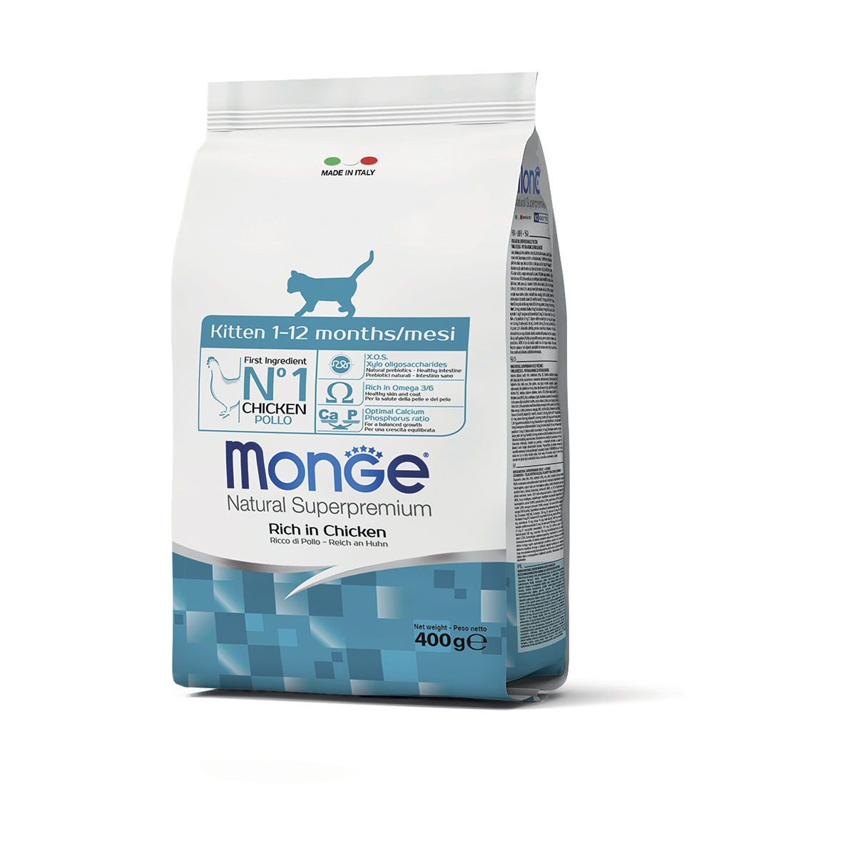 Image of Monge Natural Superpremium Kitten Pollo - 400 gr Croccantini per gatti