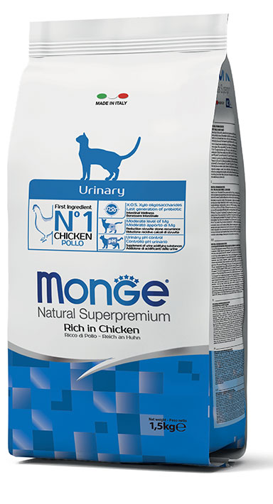 Image of Monge Natural Superpremium Urinary Ricco di Pollo - 1,5 kg Croccantini per gatti