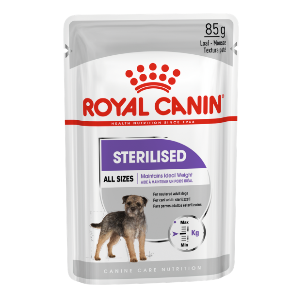 Image of Royal Canin Sterilized Dog - 85 gr Confezione da 12 pezzi Cibo Umido per Cani
