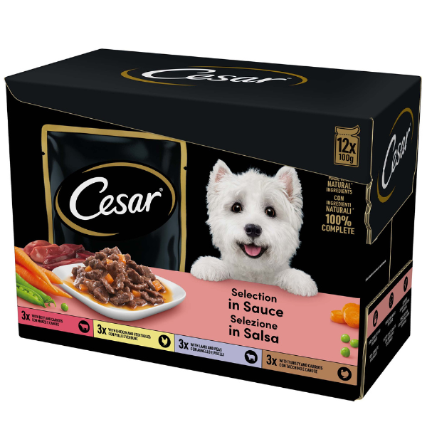 Cesar Dog Selezione Delizie del Giorno Multipack 12x100 gr - In Salsa