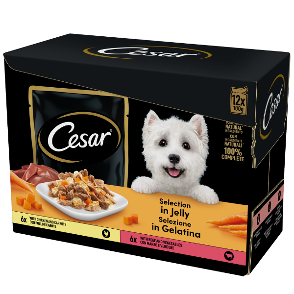 Cesar Dog Selezione Delizie del Giorno Multipack 12x100 gr - In Gelatina - SPEDIZIONE GRATIS DA 39€