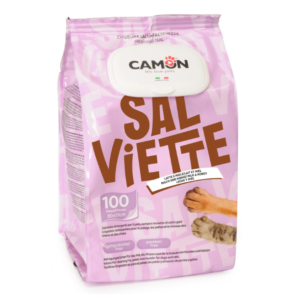Salviette Detergenti Camon - 100 pz - fragranza latte e miele