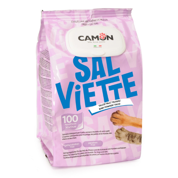 Salviette Detergenti Camon - 100 pz - fragranza talco