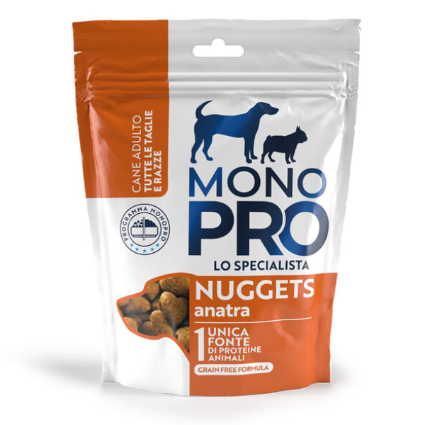 Monopro lo specialista Dog Adult Nuggets croccanti Grain Free 80 gr - Anatra - 1° ORDINE? scegli lo sconto BZR5 / BZR20 + 200 punti fedeltà