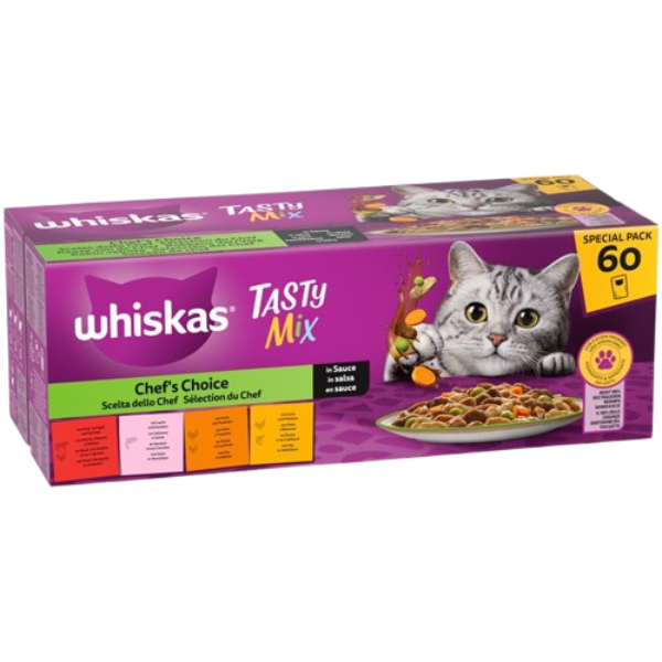 Whiskas Selezione Tasty Mix Multipack 60x85 gr - Multigusto - 1° ORDINE? scegli lo sconto BZR5 / BZR20 + 200 punti fedeltà