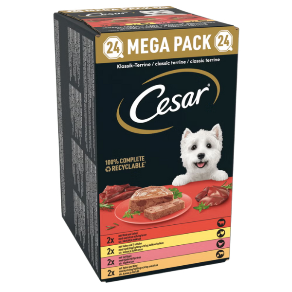 Cesar Dog Terrine Grain Free multipack 24x150 gr - Multigusto - Classic - 1° ORDINE? scegli lo sconto BZR5 / BZR20 + 200 punti fedeltà