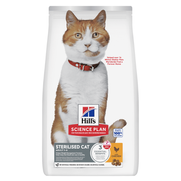 Cibo - Hill's Science Plan Adult Sterilised Cat Alimento per Gatti al Pollo