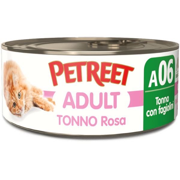 Petreet Natura Tonno Rosa Cat 140 gr - Tonno e fagiolini - Confezione da 12 pezzi - Cibo umido per gatti - 1° ORDINE? scegli tra BZR5 / BZR20 + 200 pt fedeltà