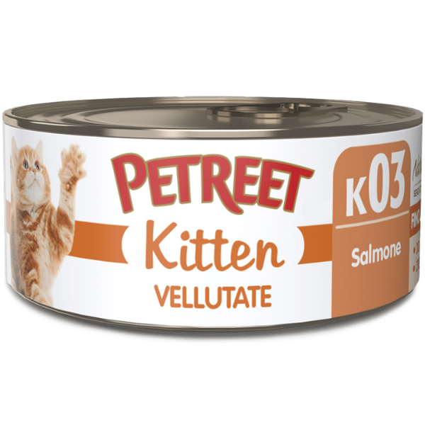 Petreet Vellutate Kitten Cat 70 gr - Salmone - Confezione da 24 pezzi - 1° ORDINE? scegli tra BZR5 / BZR20 + 200 pt fedeltà