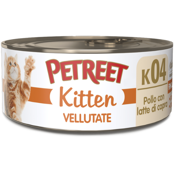 Petreet Vellutate Kitten Cat 70 gr - Pollo con latte di capra - Confezione da 24 pezzi - 1° ORDINE? scegli tra BZR5 / BZR20 + 200 pt fedeltà
