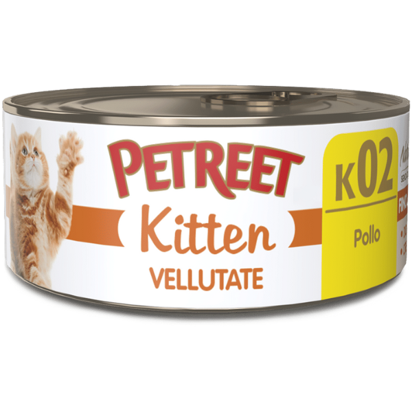 Petreet Vellutate Kitten Cat 70 gr - Pollo - Confezione da 24 pezzi - 1° ORDINE? scegli tra BZR5 / BZR20 + 200 pt fedeltà