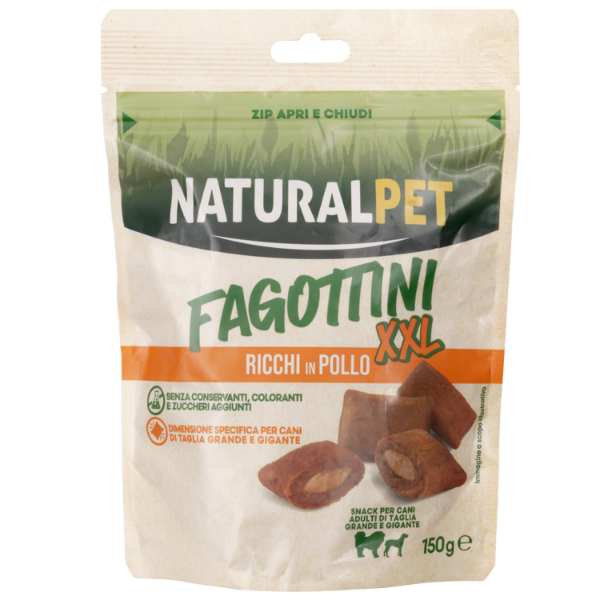 NaturalPet Premium XXL Dog Adult Large Breeds Fagottini snack funzionali 150 gr