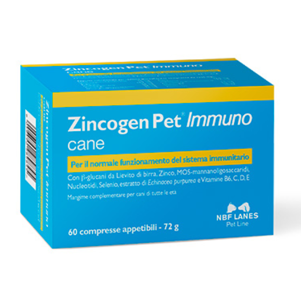 Zincogen Pet Immuno Cane supporto immunitario NBF Lanes - 60 compresse - 1° ORDINE? scegli lo sconto BZR5 / BZR20 + 200 punti fedeltà