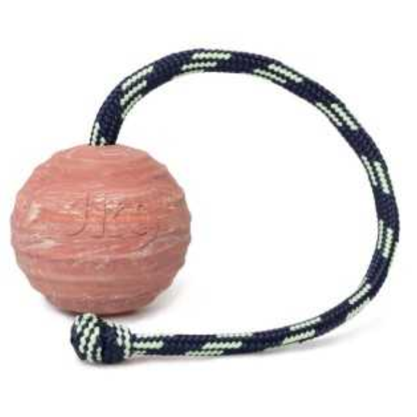 Palla in gomma naturale con laccio in caucciù naturale Julius K9 - con tirante nodato Julis-k9 - palla Ø 7 cm - Giochi per cani - 1° ORDINE? scegli lo sconto BZR5 / BZR20 + 200 punti fedeltà
