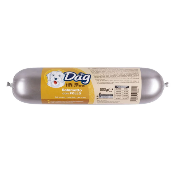 Dag Dog Adult All Breeds Salamotto alimento umido 800 gr - Pollo - Cibo Umido per Cani - 1° ORDINE? scegli lo sconto BZR5 / BZR20 + 200 punti fedeltà