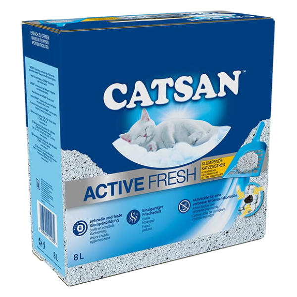 Image of Lettiera agglomerante con carbone attivo Catsan Active Fresh - 8 litri (7,7 Kg) - Lettiera agglomerante - 1° ORDINE? scegli lo sconto BZR5 / BZR20 + 200 punti fedeltà010