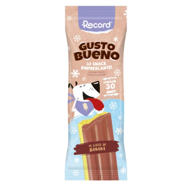 Snack rinfrescante per cani Gusto Buono Record 50 gr - Banana - 1° ORDINE? scegli lo sconto BZR5 / BZR20 + 200 punti fedeltà