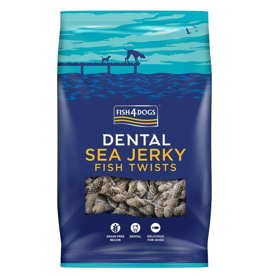 Image of Fish4Dogs Sea Jerky Fish Twists (pelle essiccata): 100 gr