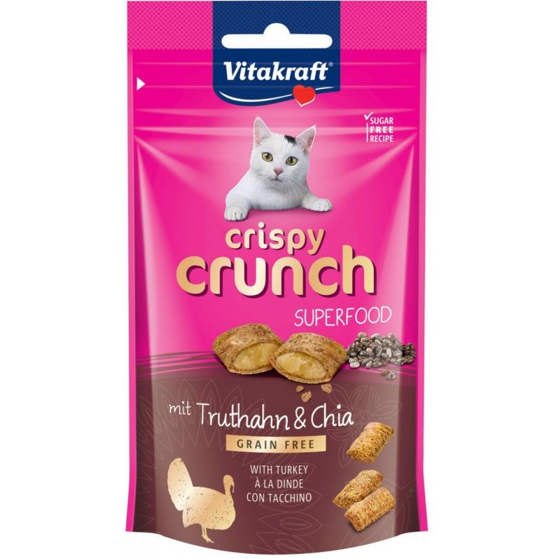 Image of Vitakraft Gatto Crispy Crunch 60 gr - Tacchino e Chia