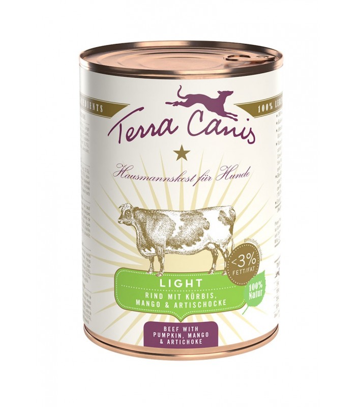 Terra Canis Light 400 gr - Manzo con zucca, mango e carciofo Confezione da 6 pezzi