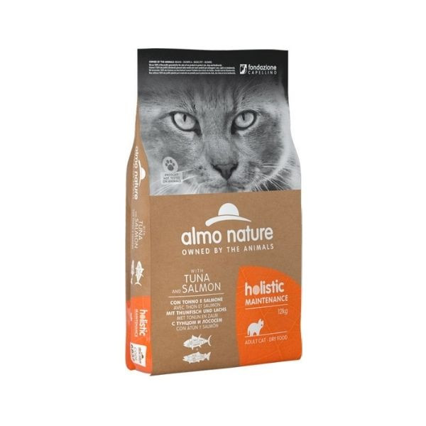 Image of Almo Nature Holistic Maintenance Gatto con Tonno e Salmone - 12 kg Croccantini per gatti