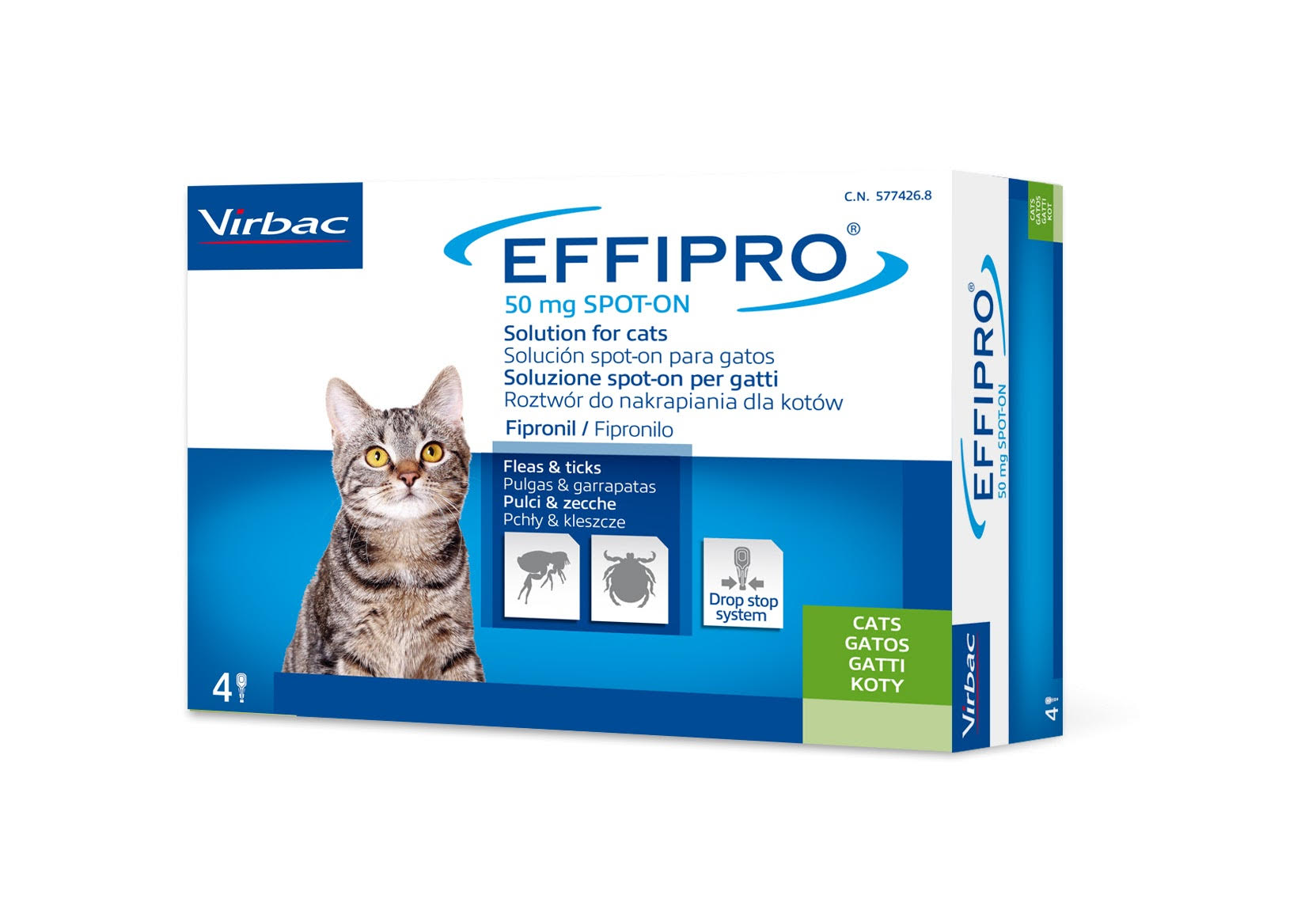 Image of Virbac Effipro Spot-On Gatti - 4 pipette da 0,5 ml per gatti